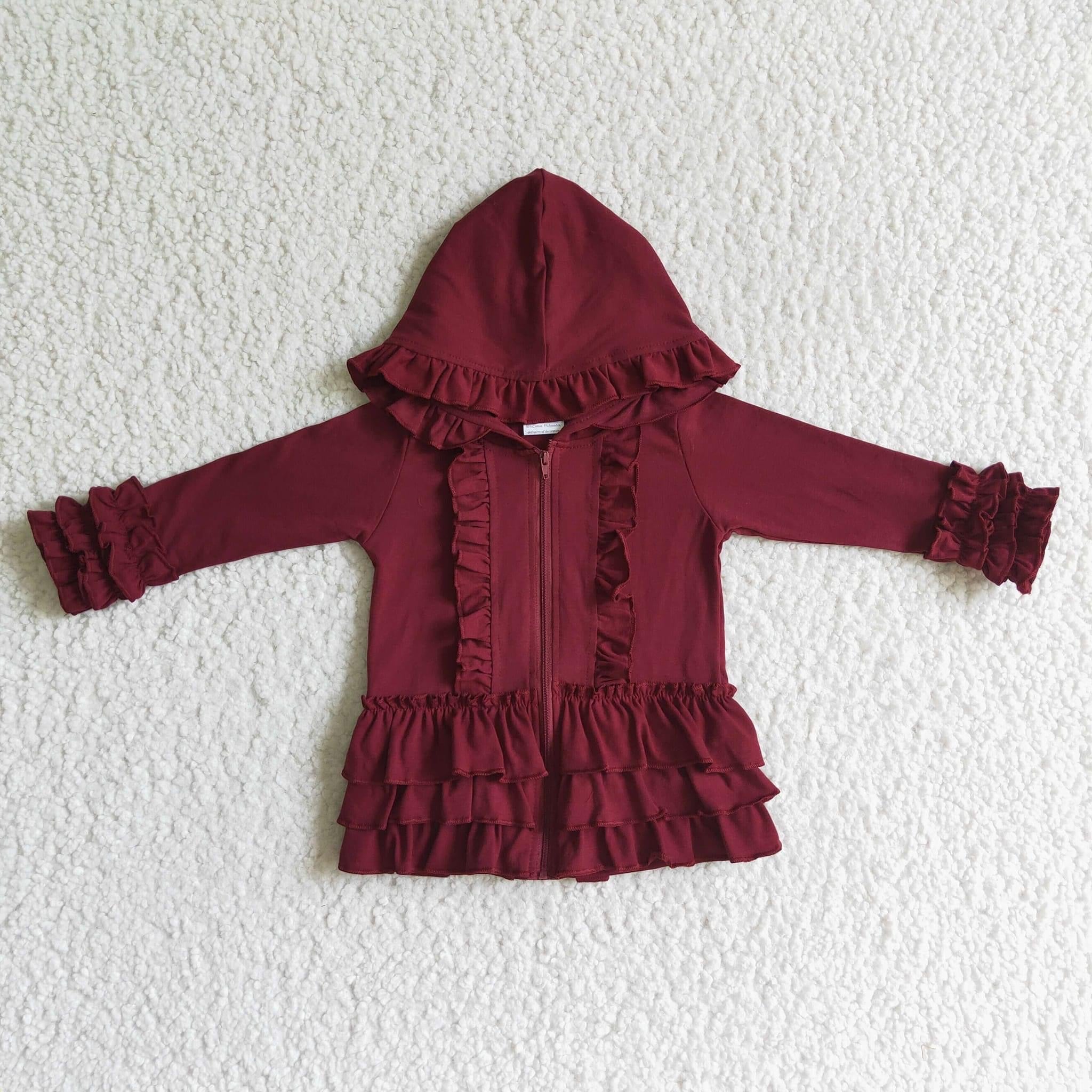 Wine Ruffle Jacket