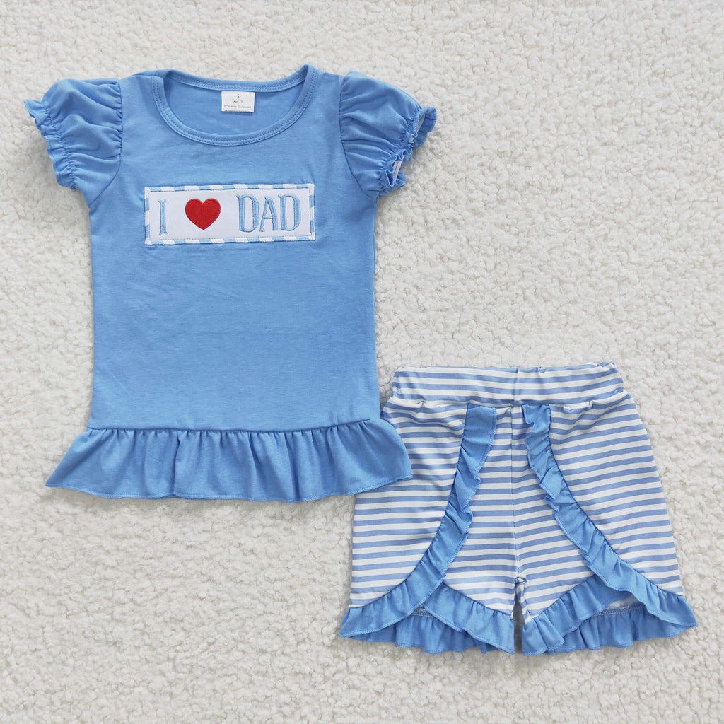 I Love Dad Short Set