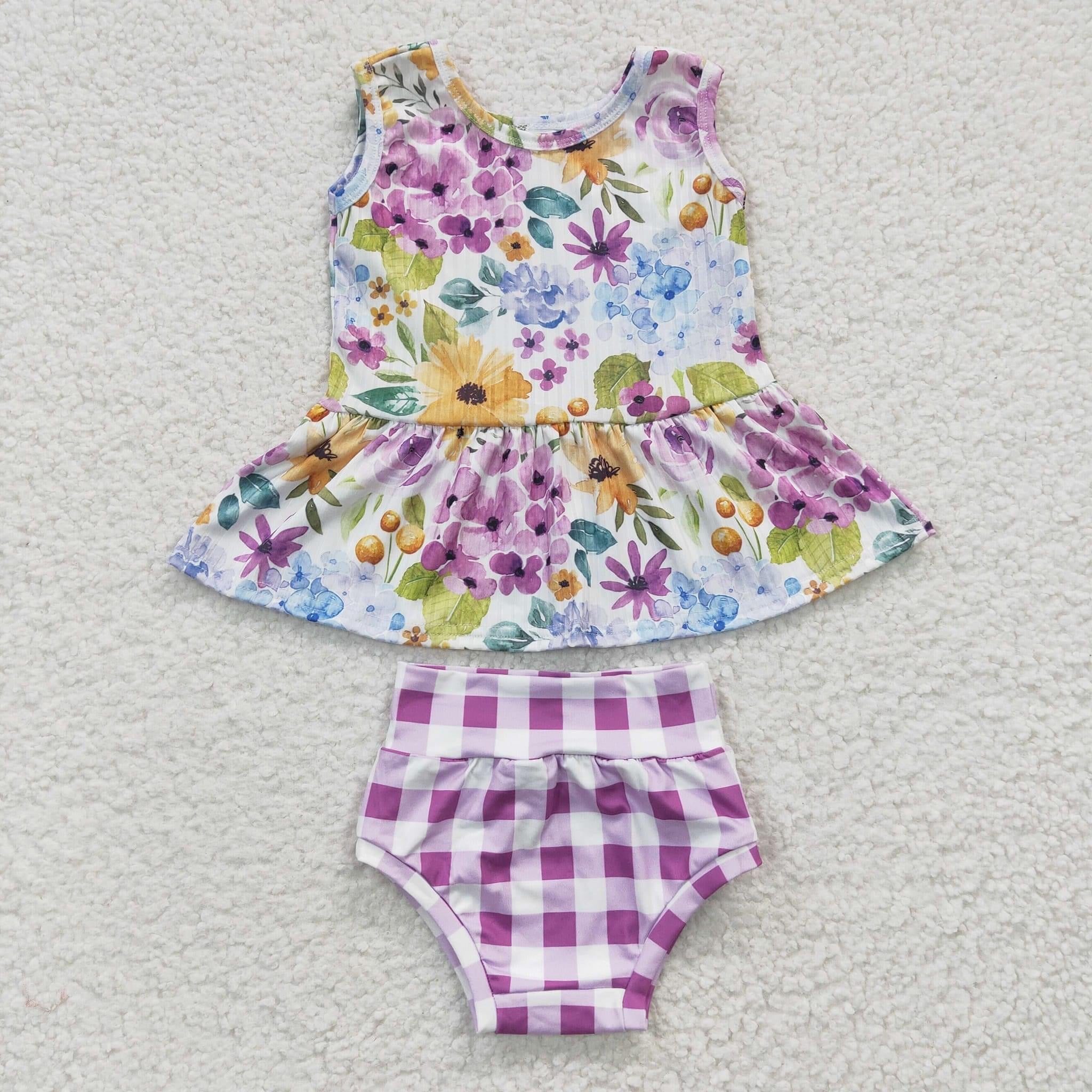 Purple floral Short Set