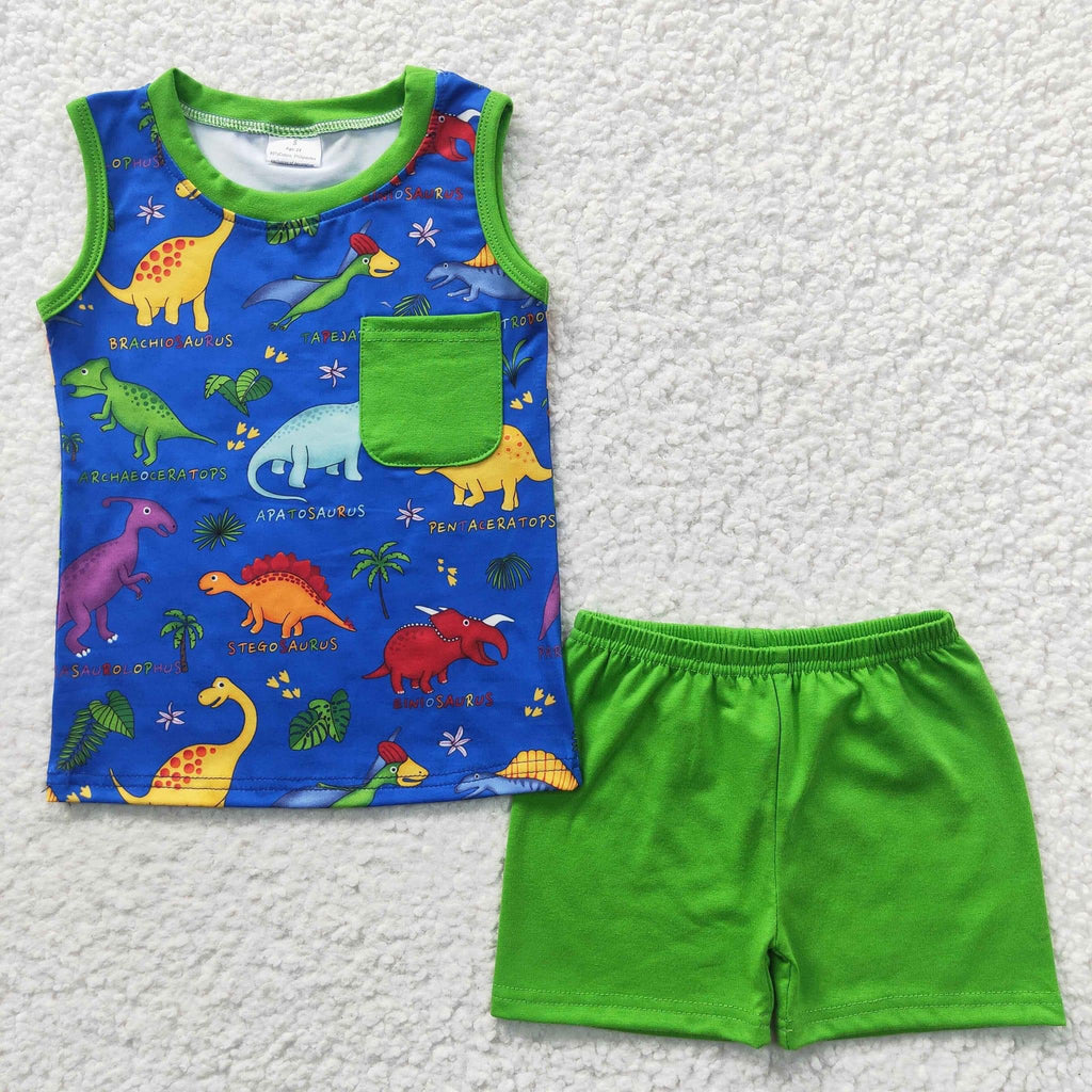 Colorful Dino short set