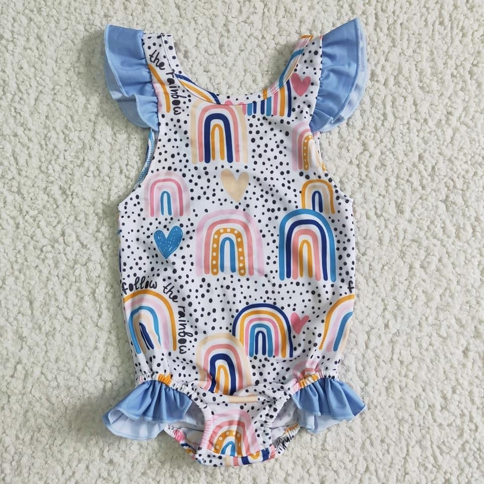 Blue Rainbow Romper