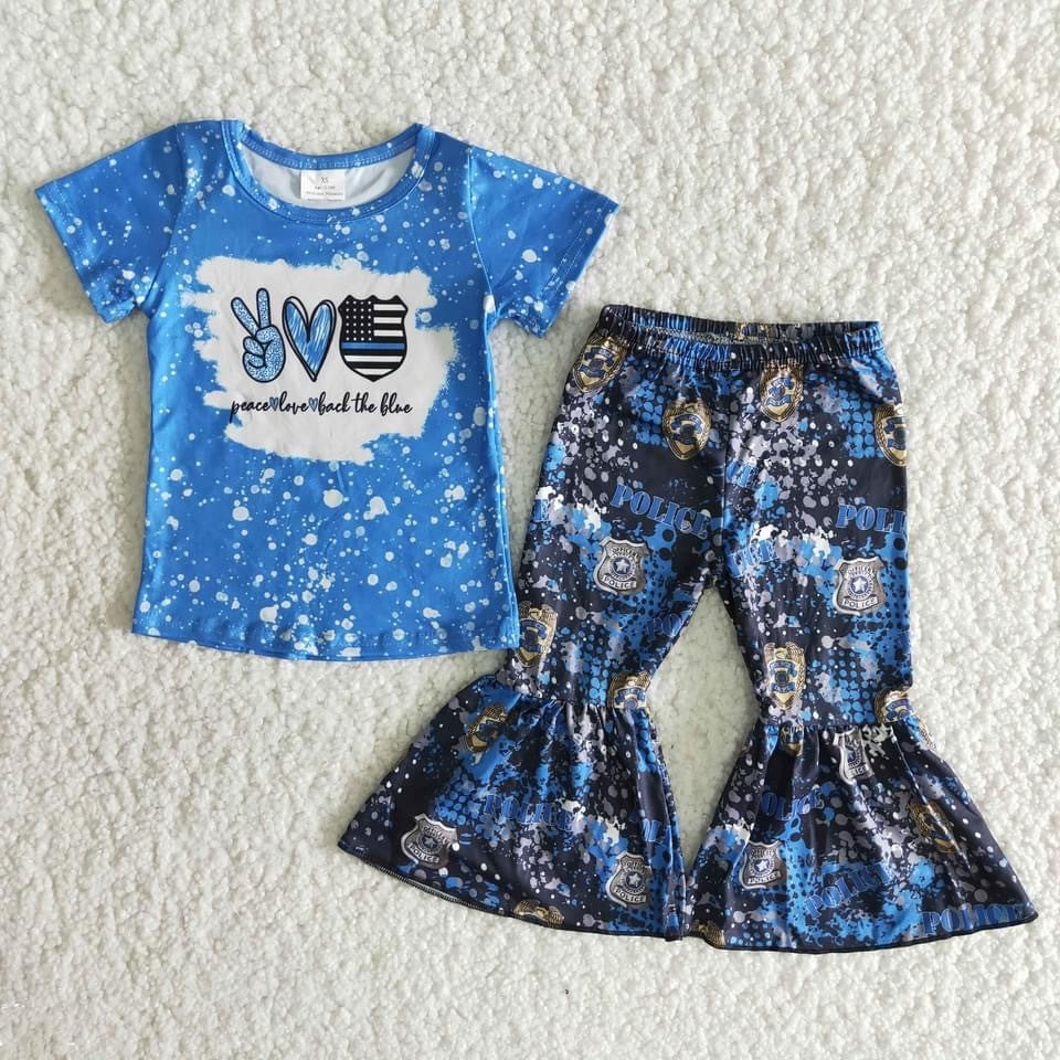 Peace Love Police short sleeve 2pc outfit