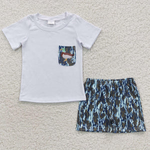 Blue Camo Duck short set