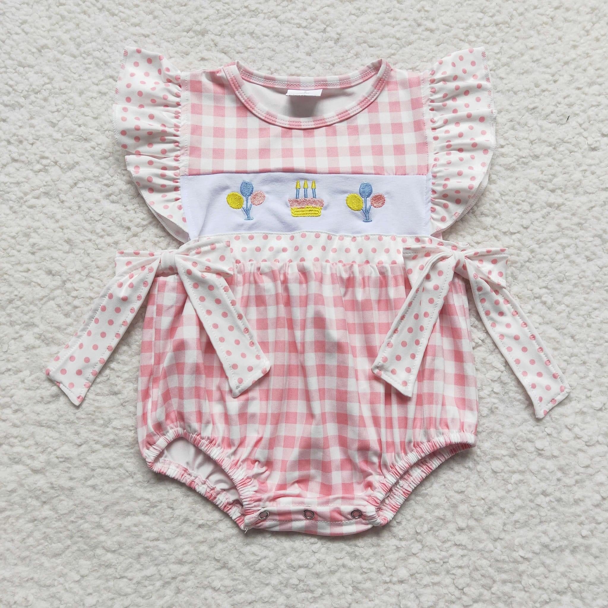 Gingham Birthday romper