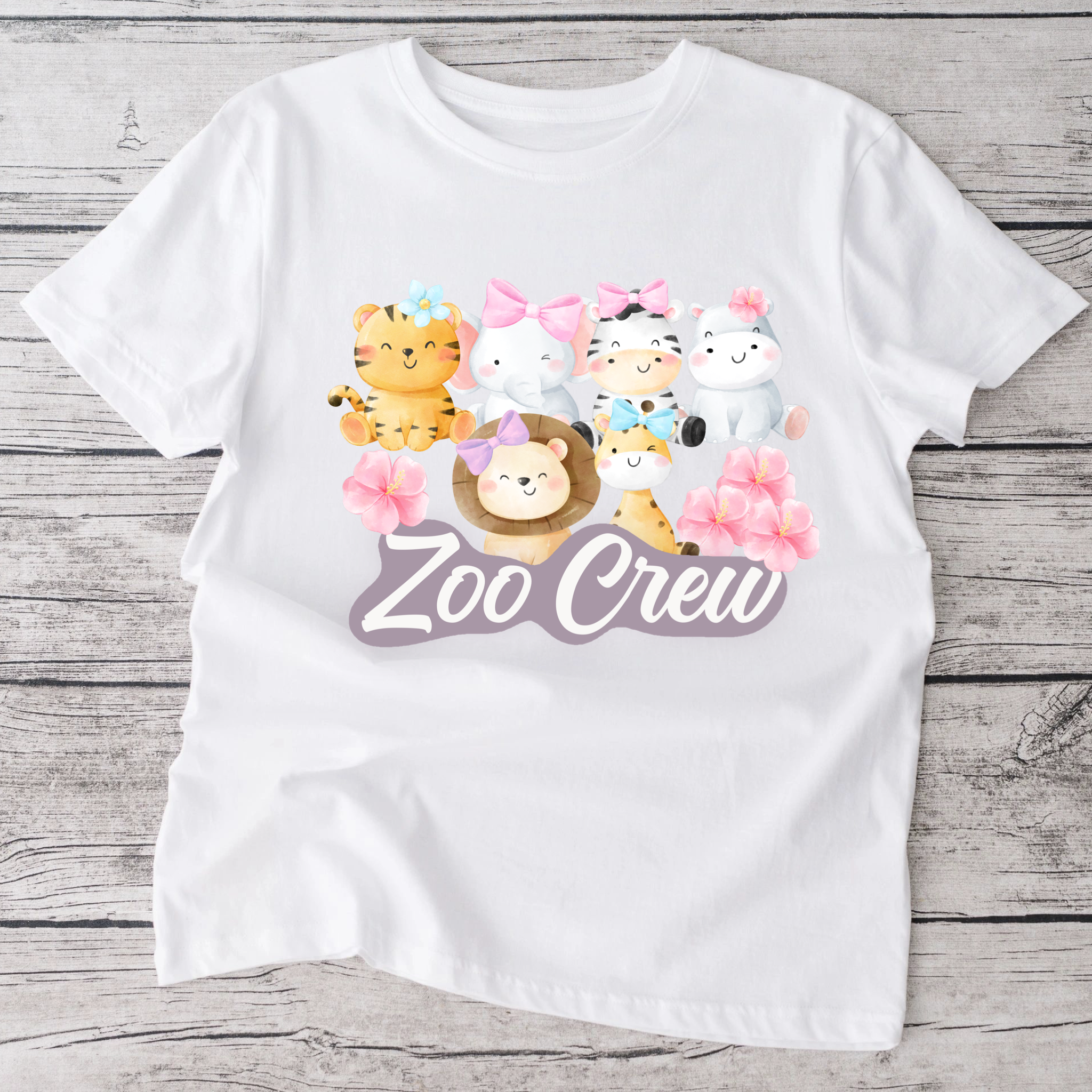 Pink Zoo Crew kids tshirt