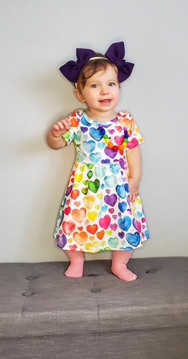 Rainbow of Hearts dress