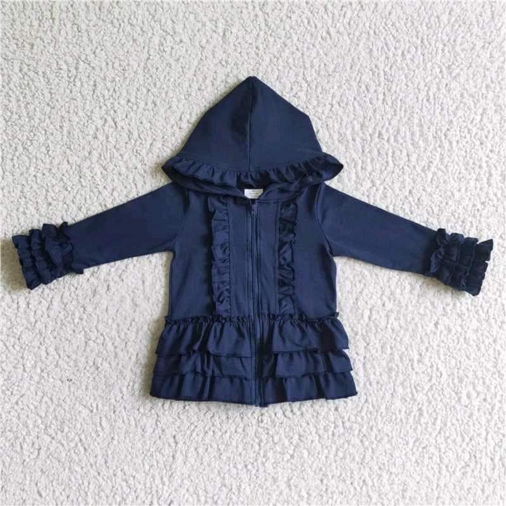 Navy Ruffle Jacket