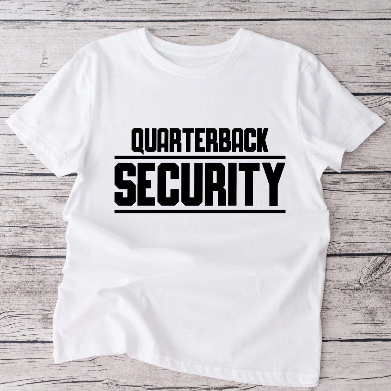 Blue Quarter Back security Adult tshirt