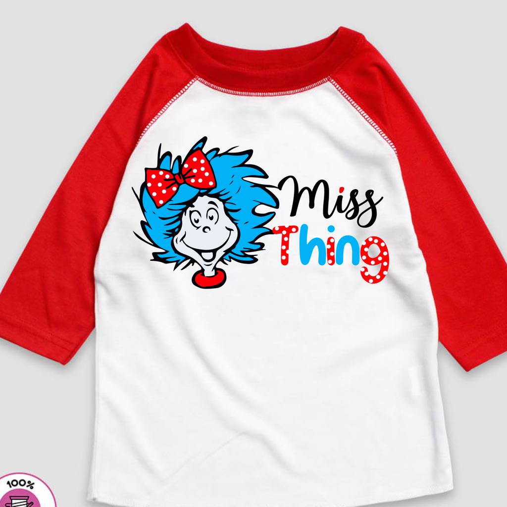 Miss thing red raglan