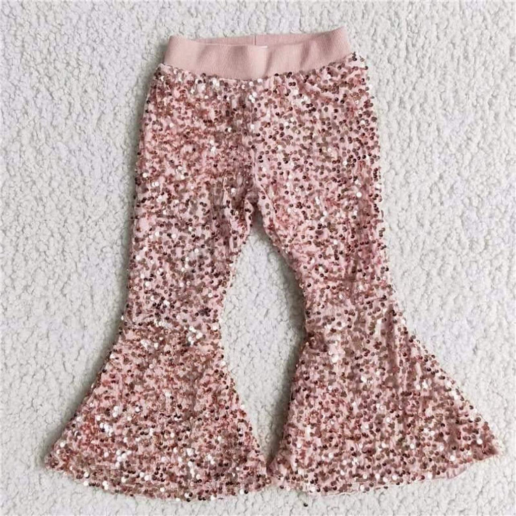 Sequins light Pink bells- pants Only