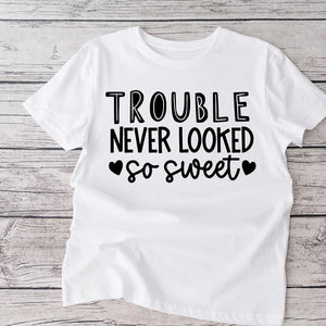 Sweet trouble long sleeve white  tshirt