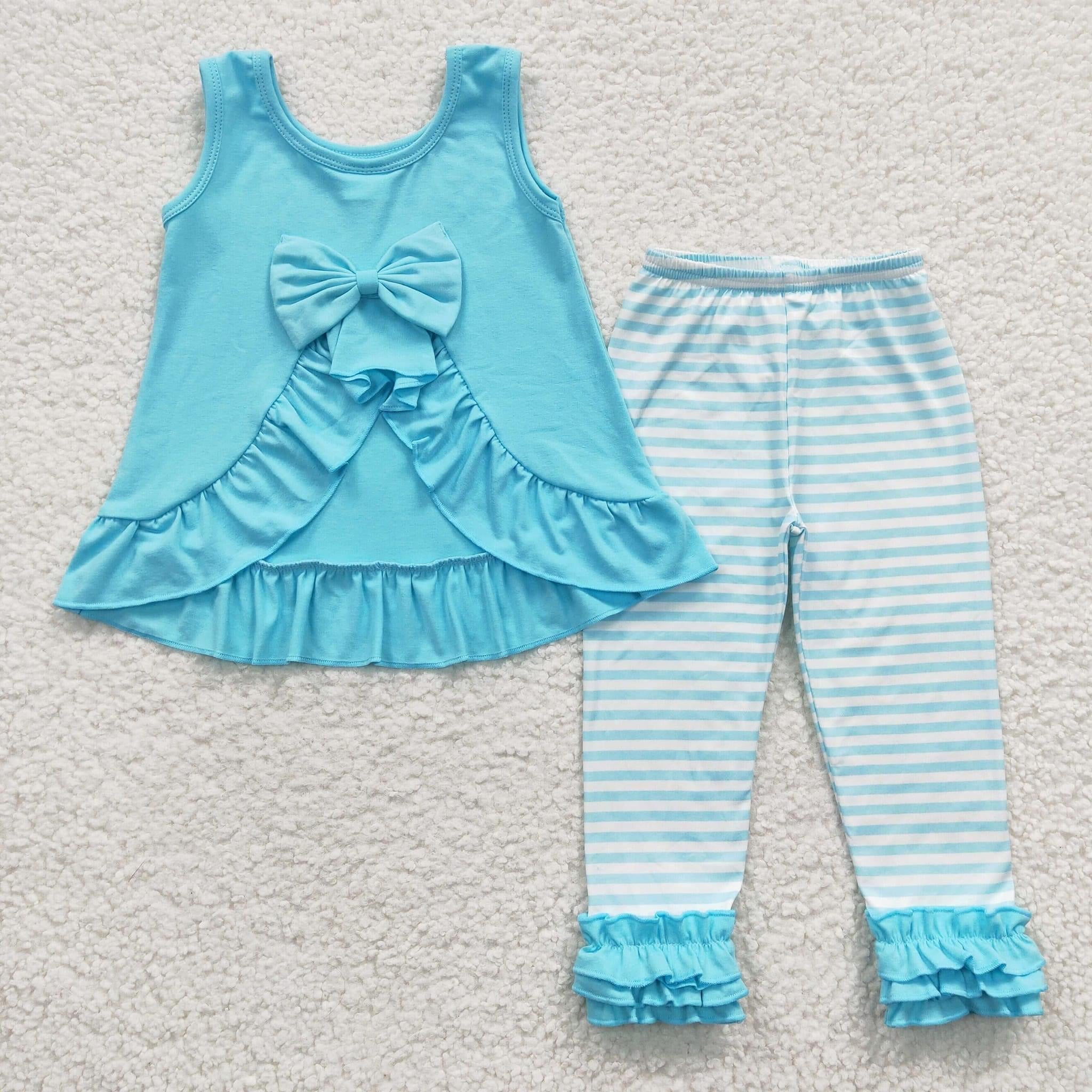 Blue  ruffle stripe pant set!!!  Amazing!!!