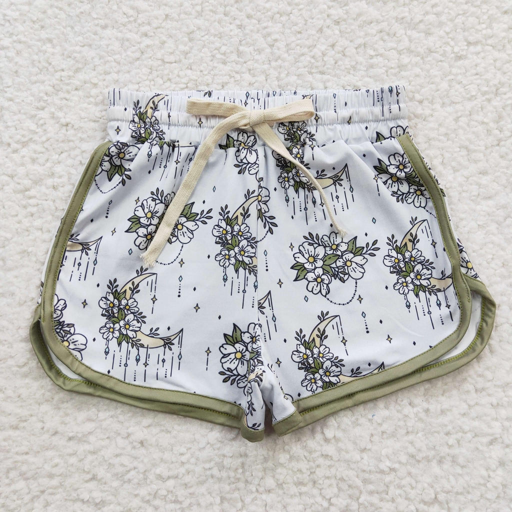 Sage Floral Moon Shorts Only