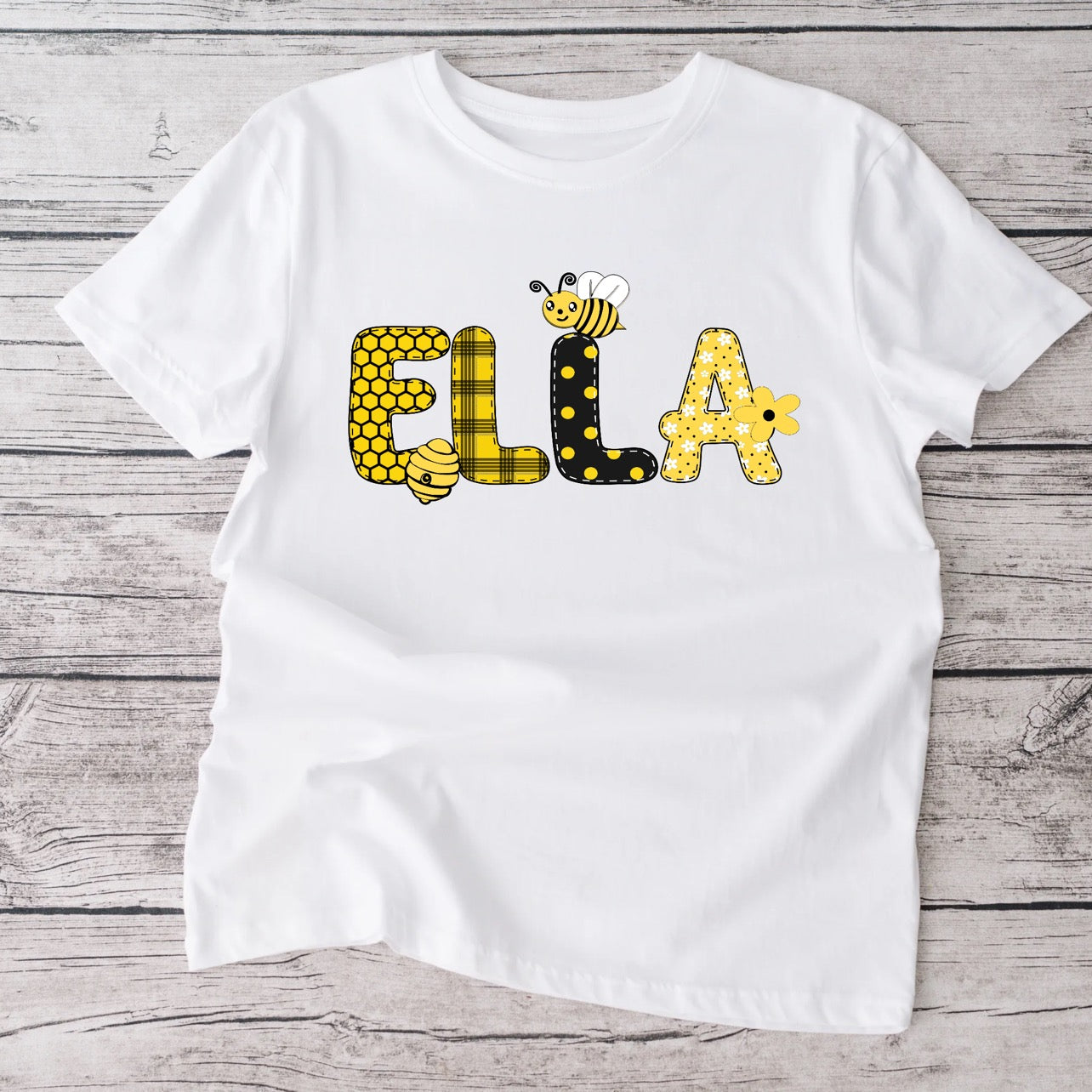 Bee baby white  tshirt- personalized