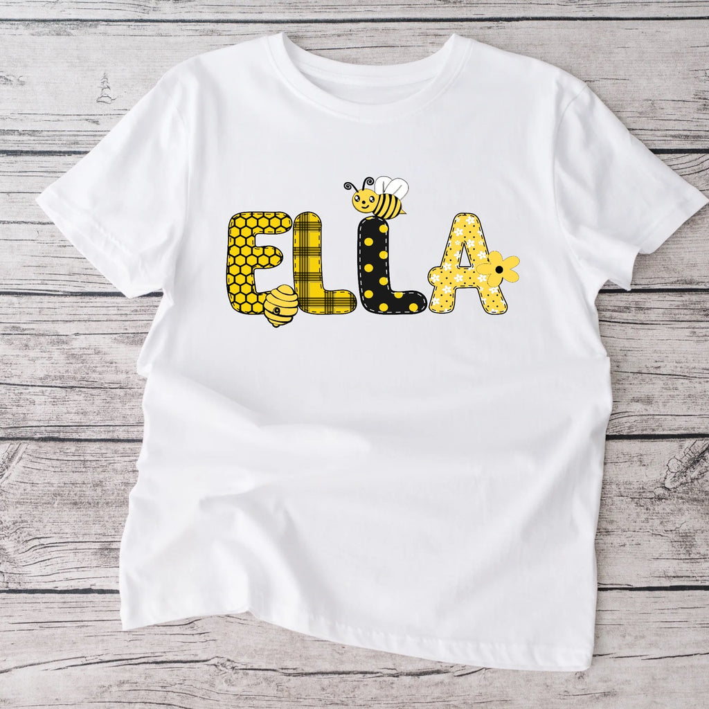 Bee baby white  tshirt- personalized