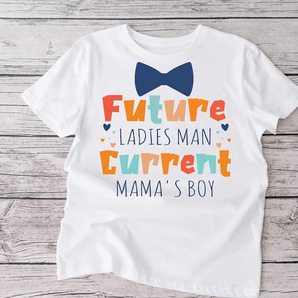 Mama boy long sleeve white  tshirt