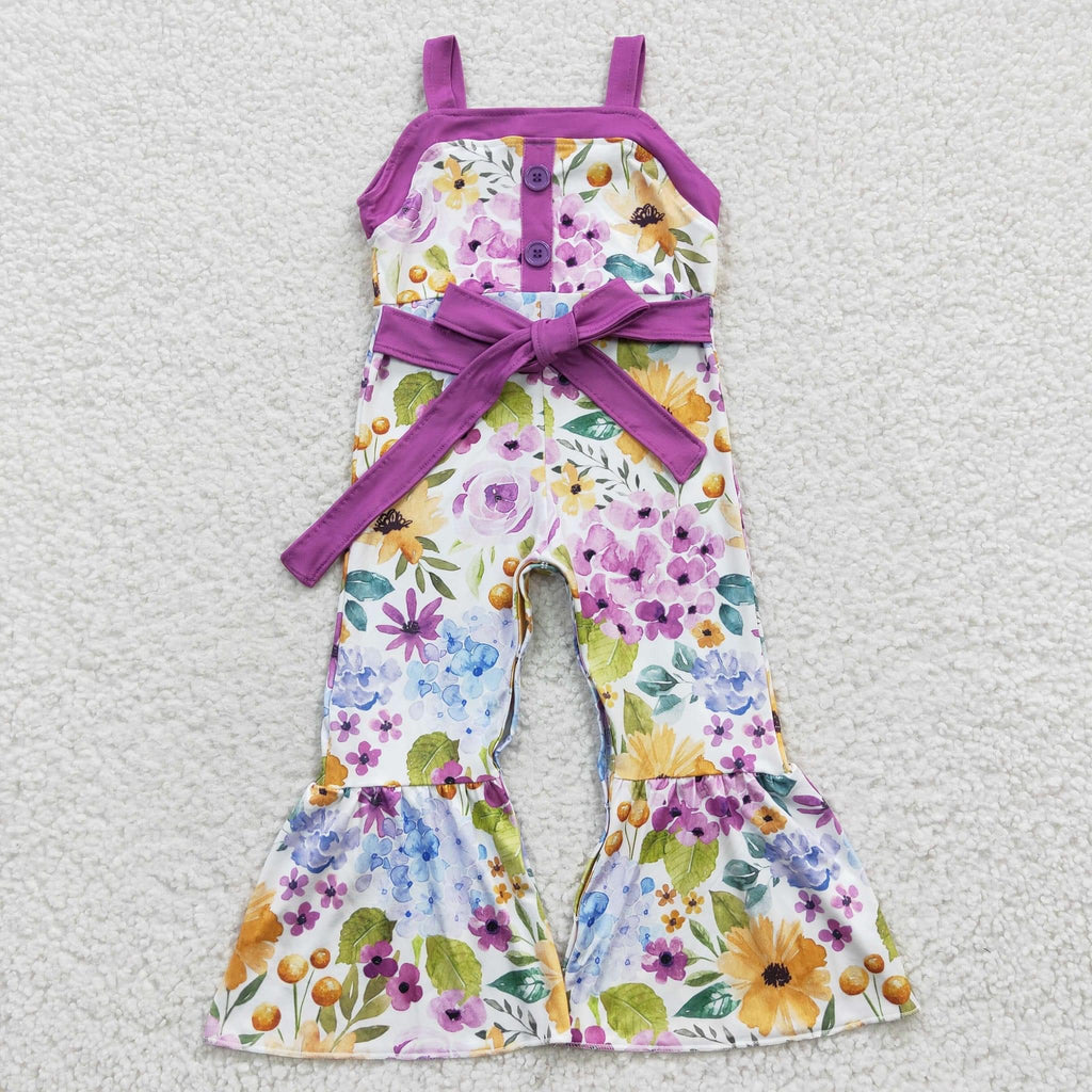 Purple Floral pant romper