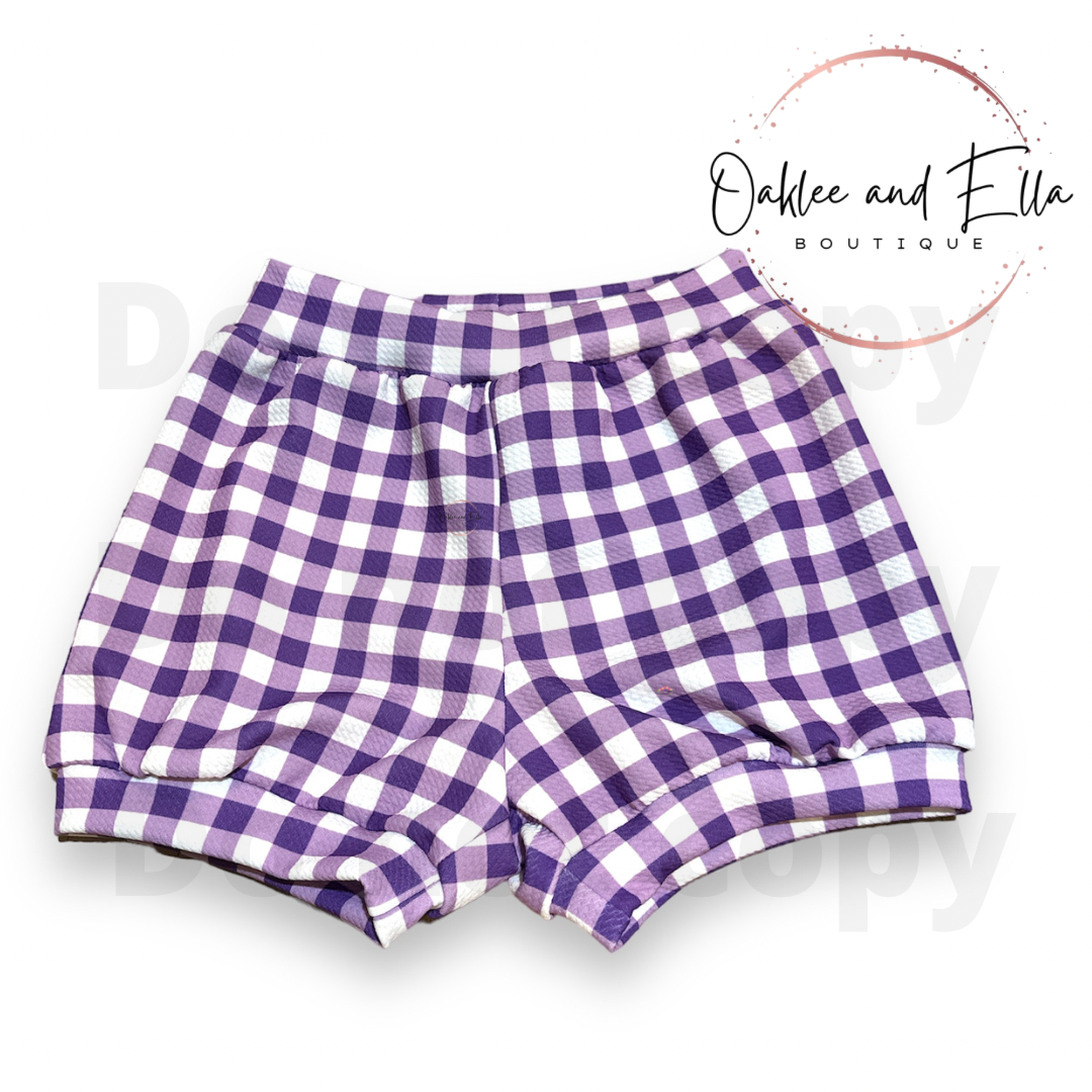 Purple gingham Bubble shorts