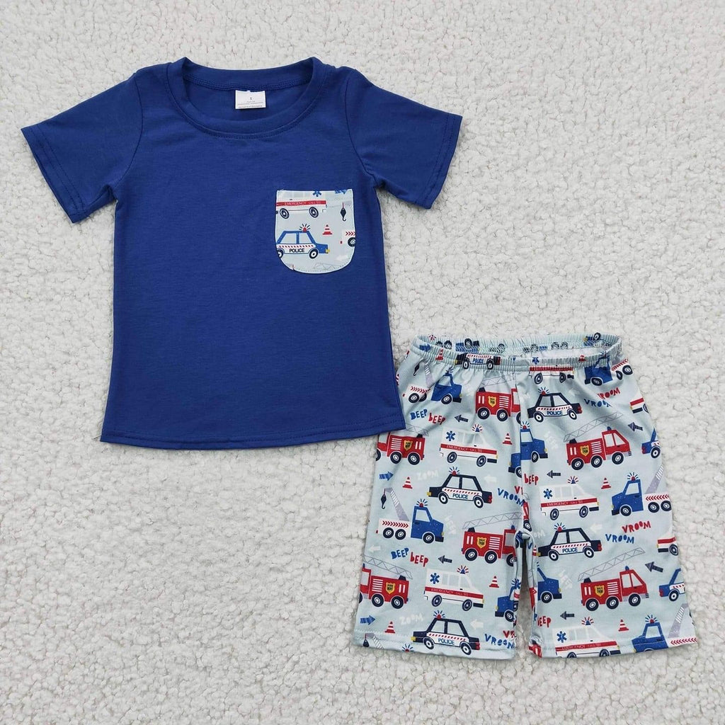 Police and fire hero Boy Short Set