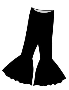 Solid black Handmade bell pants