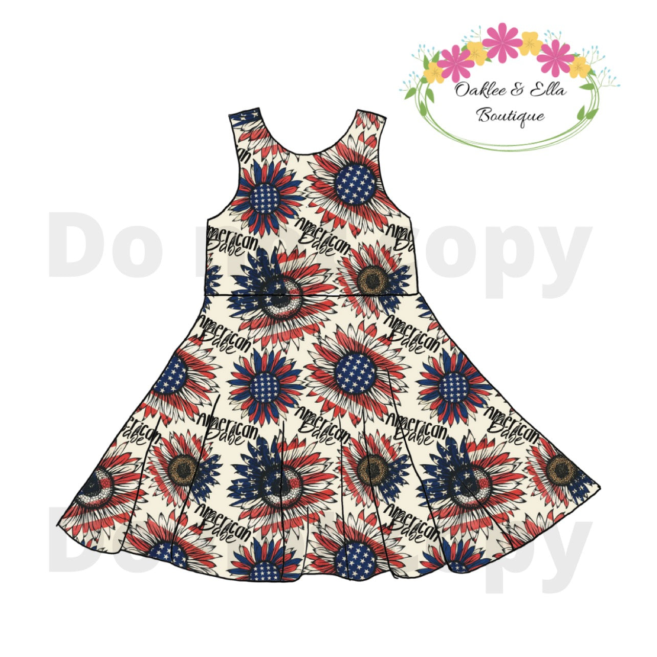 American babe Handmade bow Back Dress