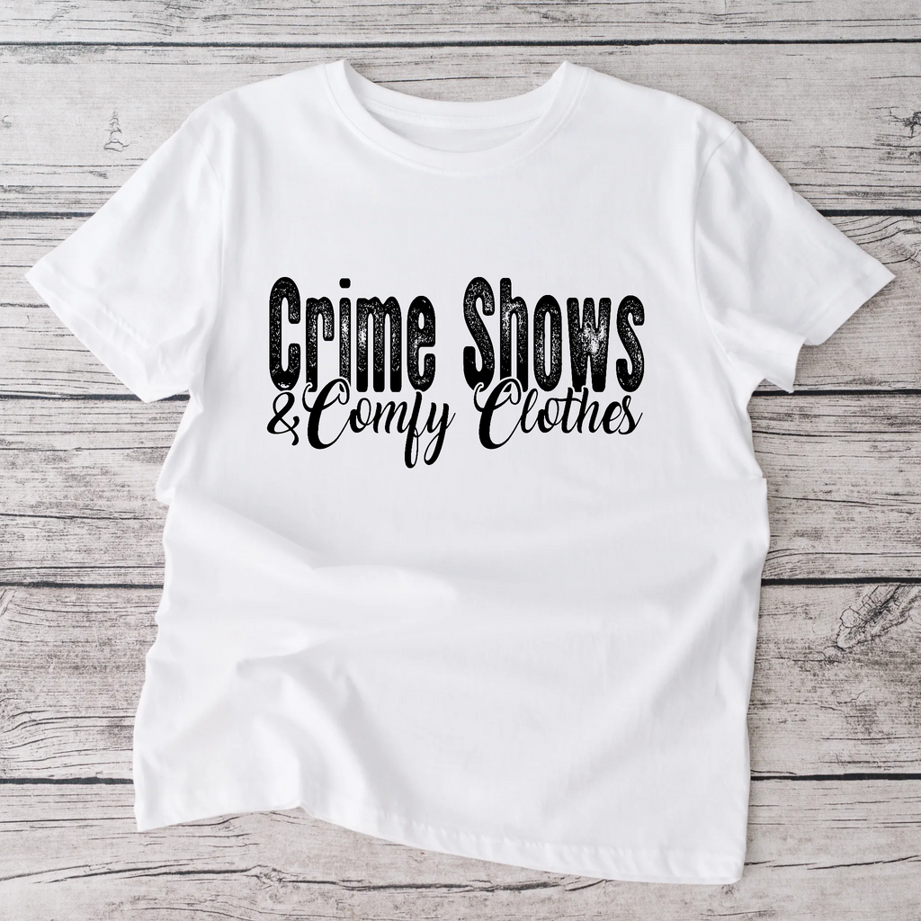 crime shows and Comfy Clothes Adult tshirt