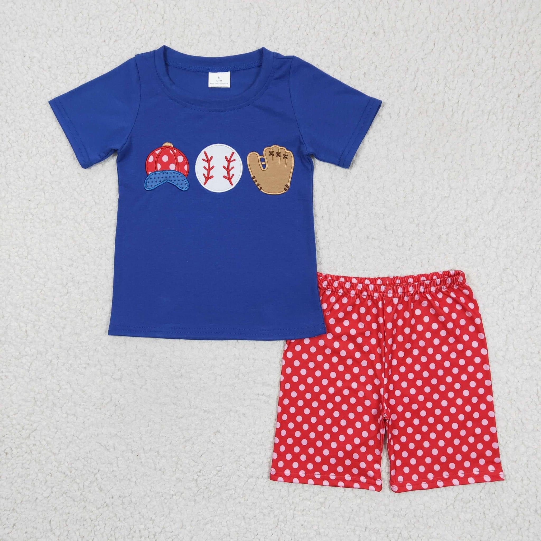 Baseball Polka Dot Short Set-boy