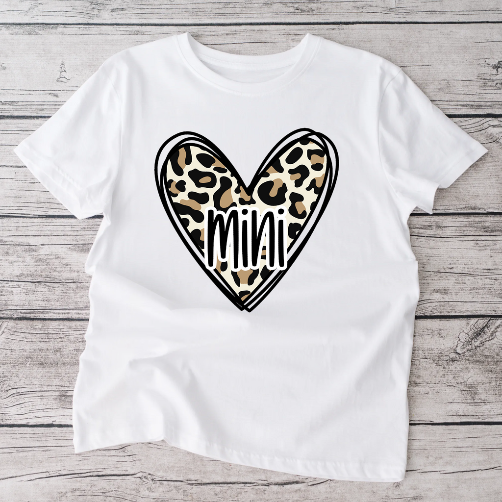 Mini leopard white  tshirt