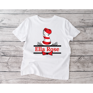 Kids white CAT Name tshirts