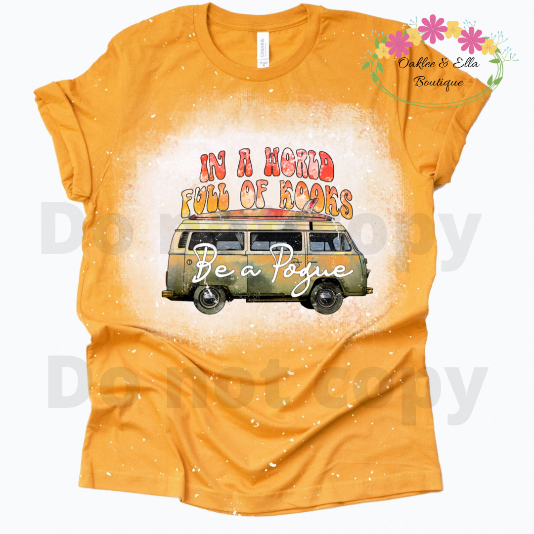 Adult Yellow Be a Pogue  bleached OEB shirt