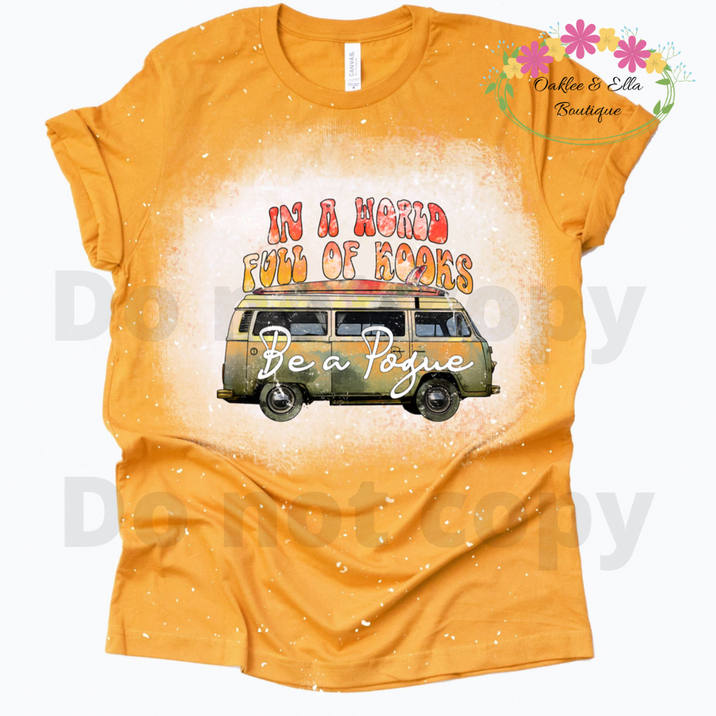 Adult Yellow Be a Pogue  bleached OEB shirt