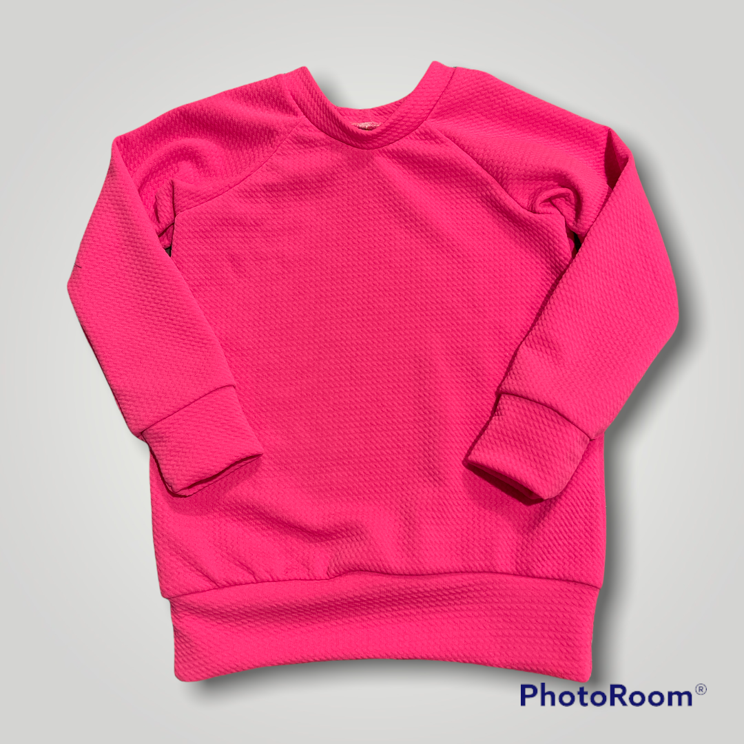 Hot pink slouchy sweater- handmade