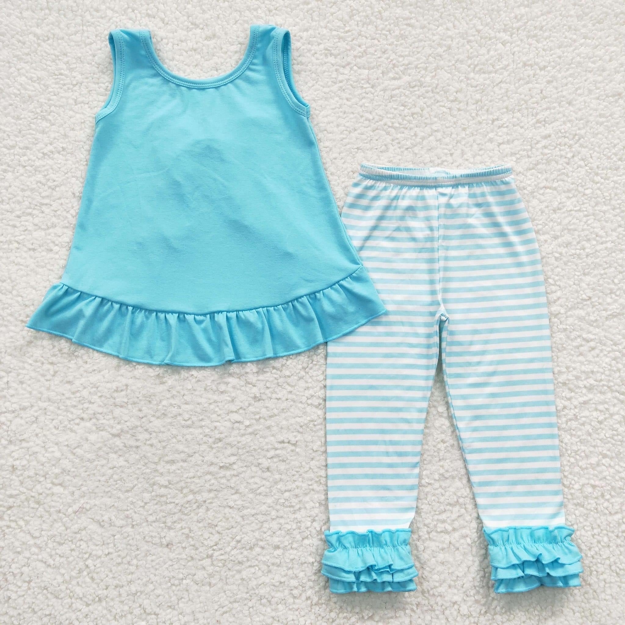 Blue  ruffle stripe pant set!!!  Amazing!!!