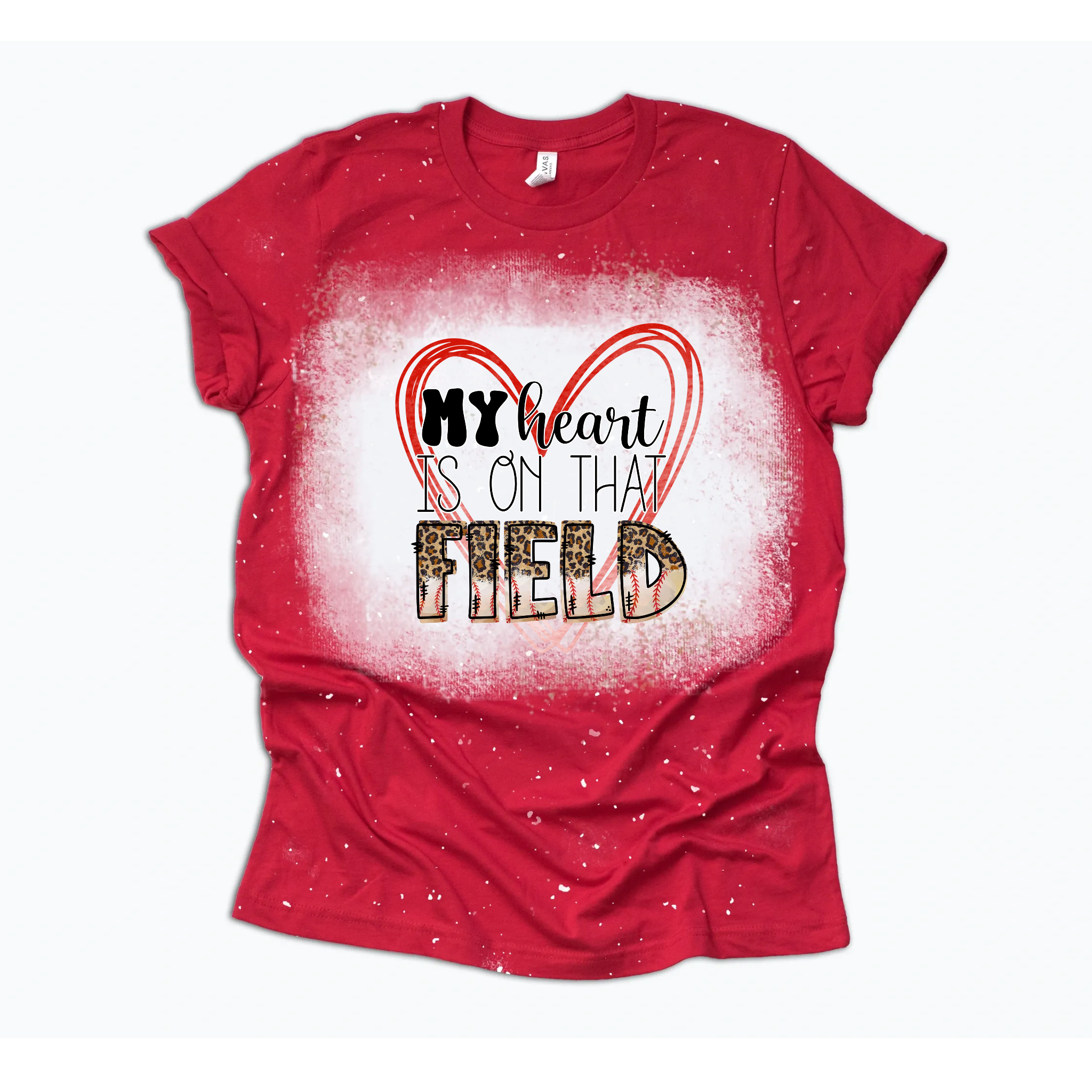 Bleached My heart is on the field Adult tshirt