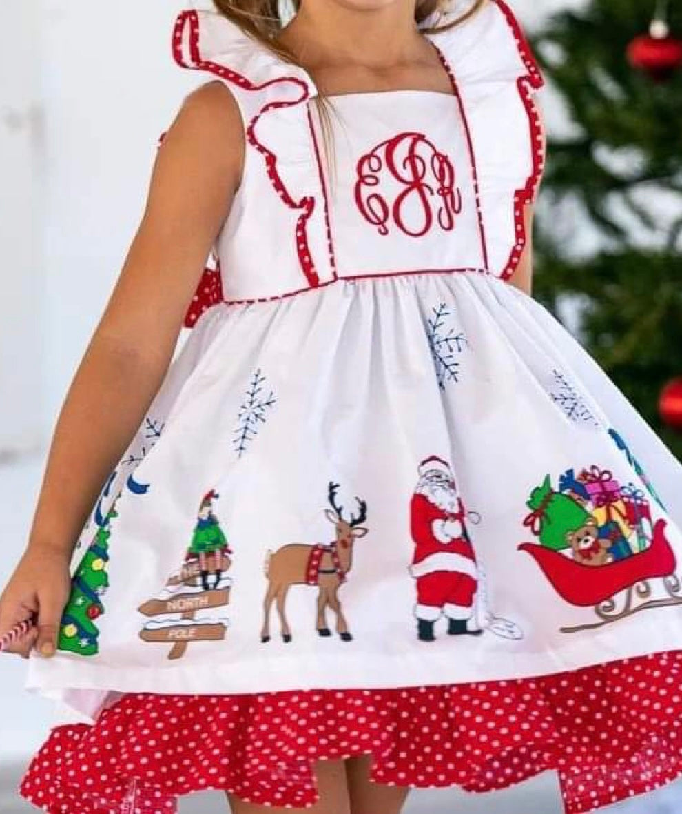 Christmas frilly dress- RTS  in stock ready to ship!