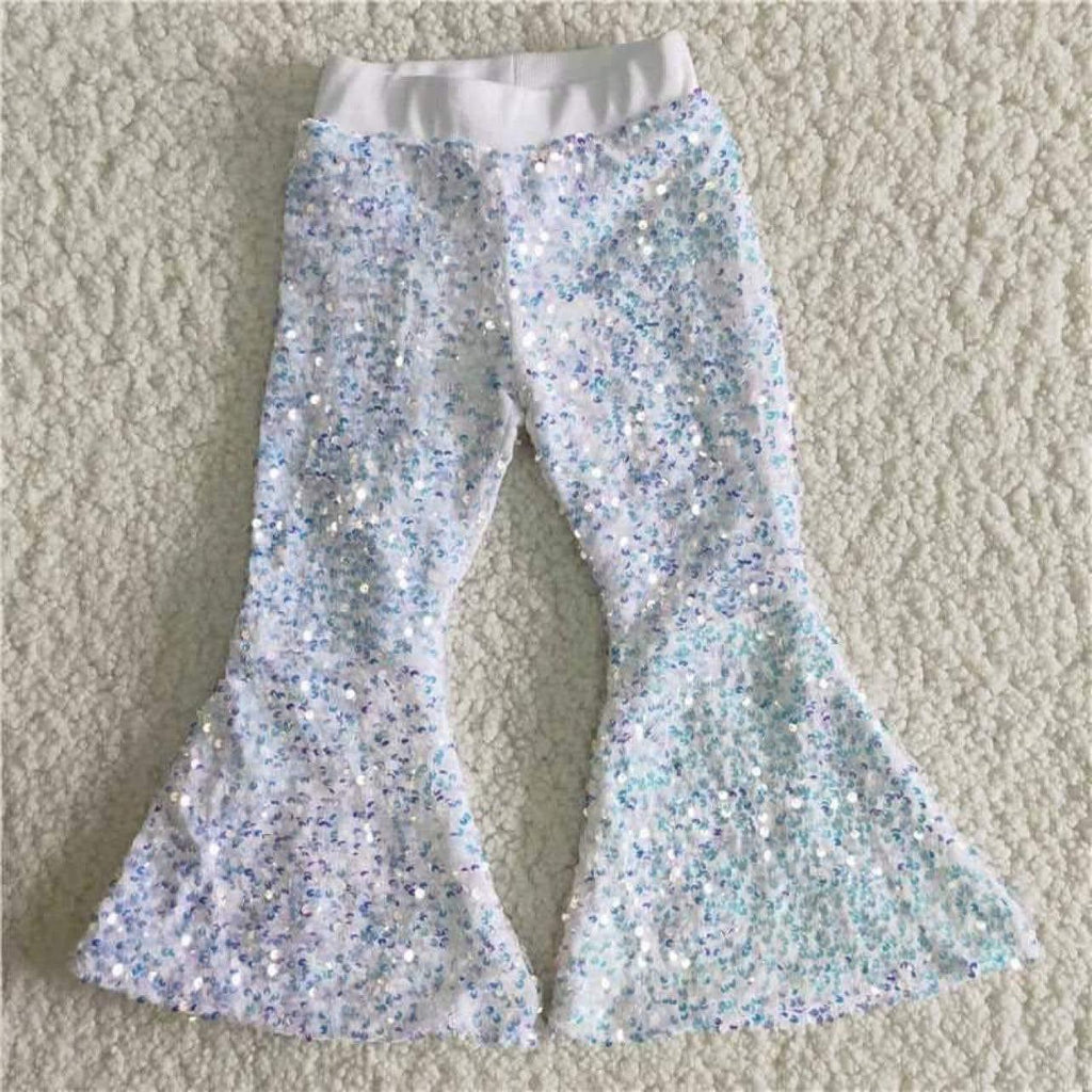 Sequins white bells- pants Only