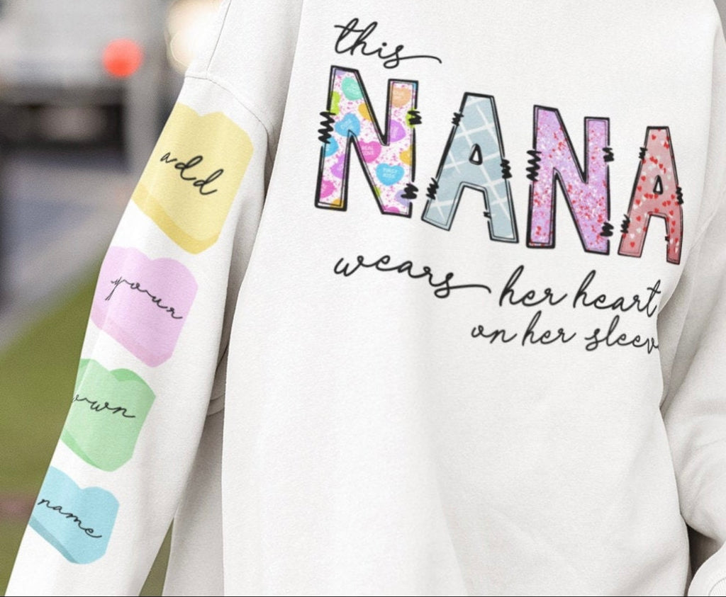 Nana  Wear Heart on Sleeve Long Sleeve Shirt