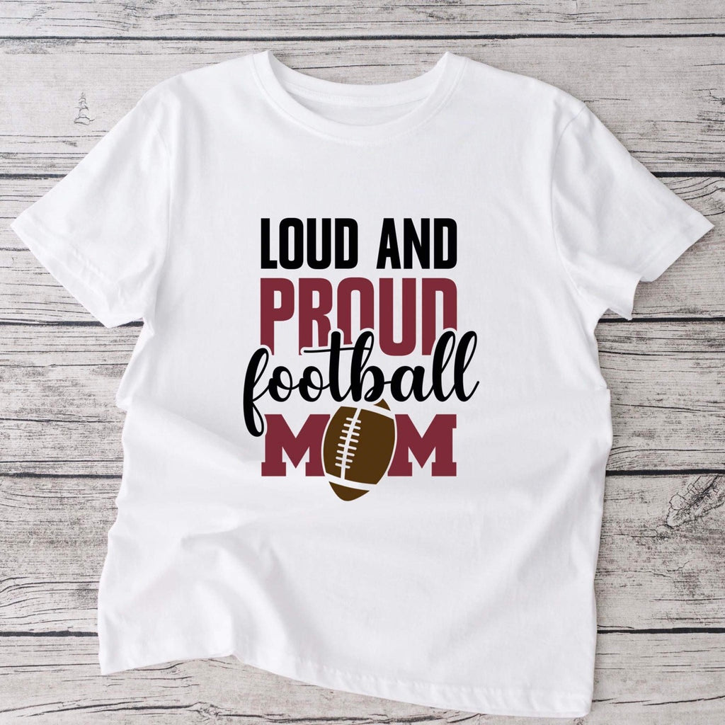 Loud proud football mom Adult tshirt