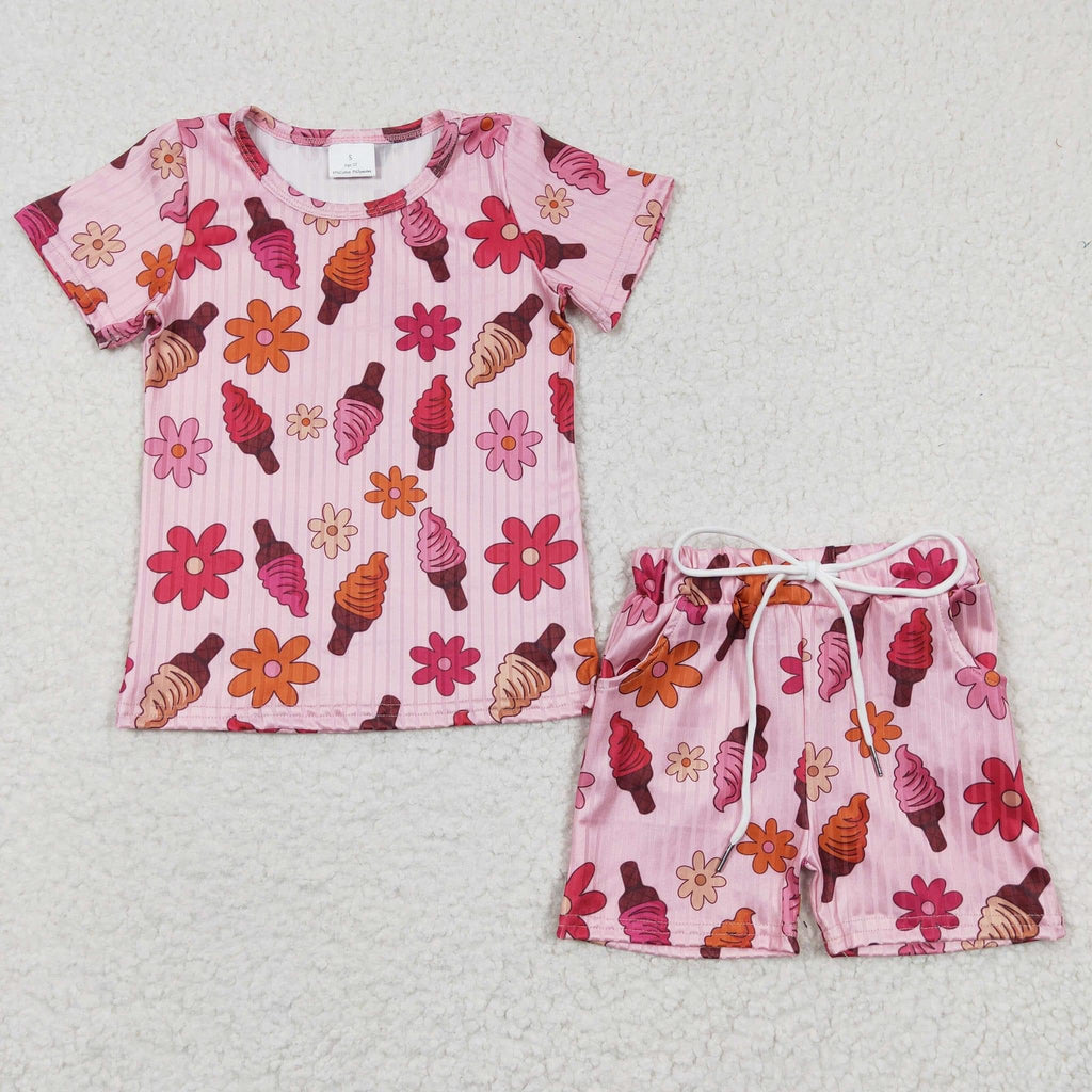 Floral Icecream Short Set