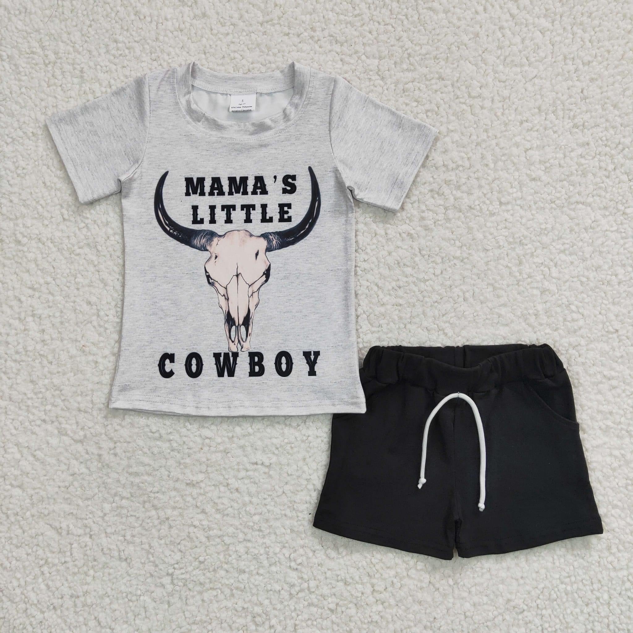 Mamas Little Cowboy Boy Short Set