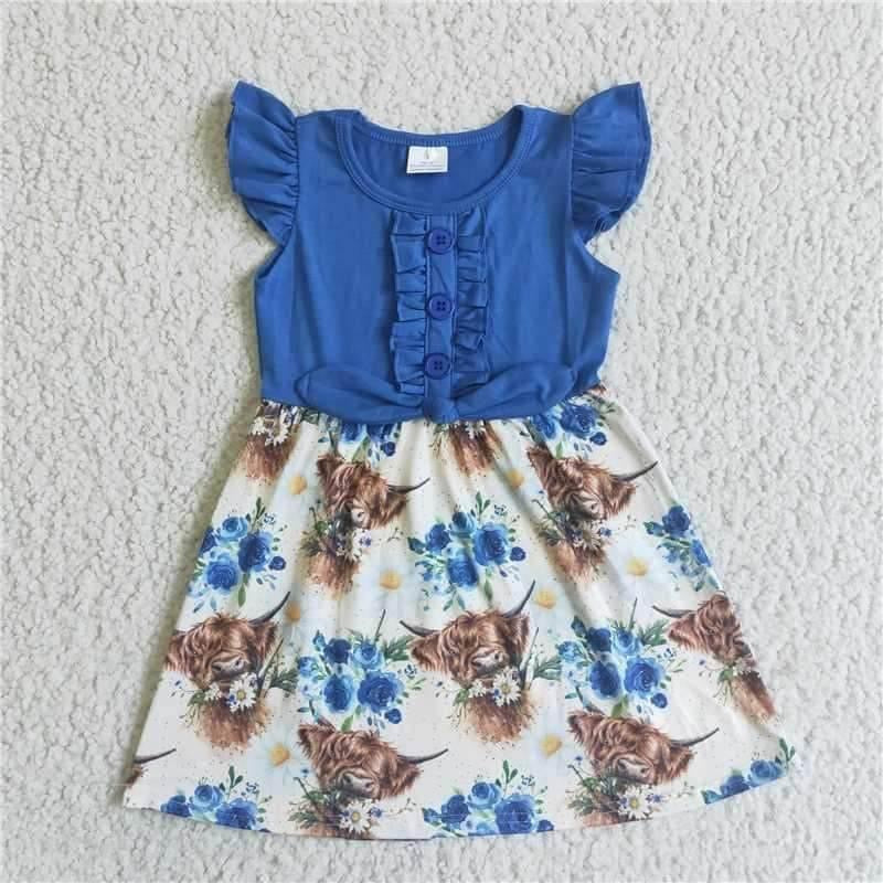 Blue highland  twirl dress