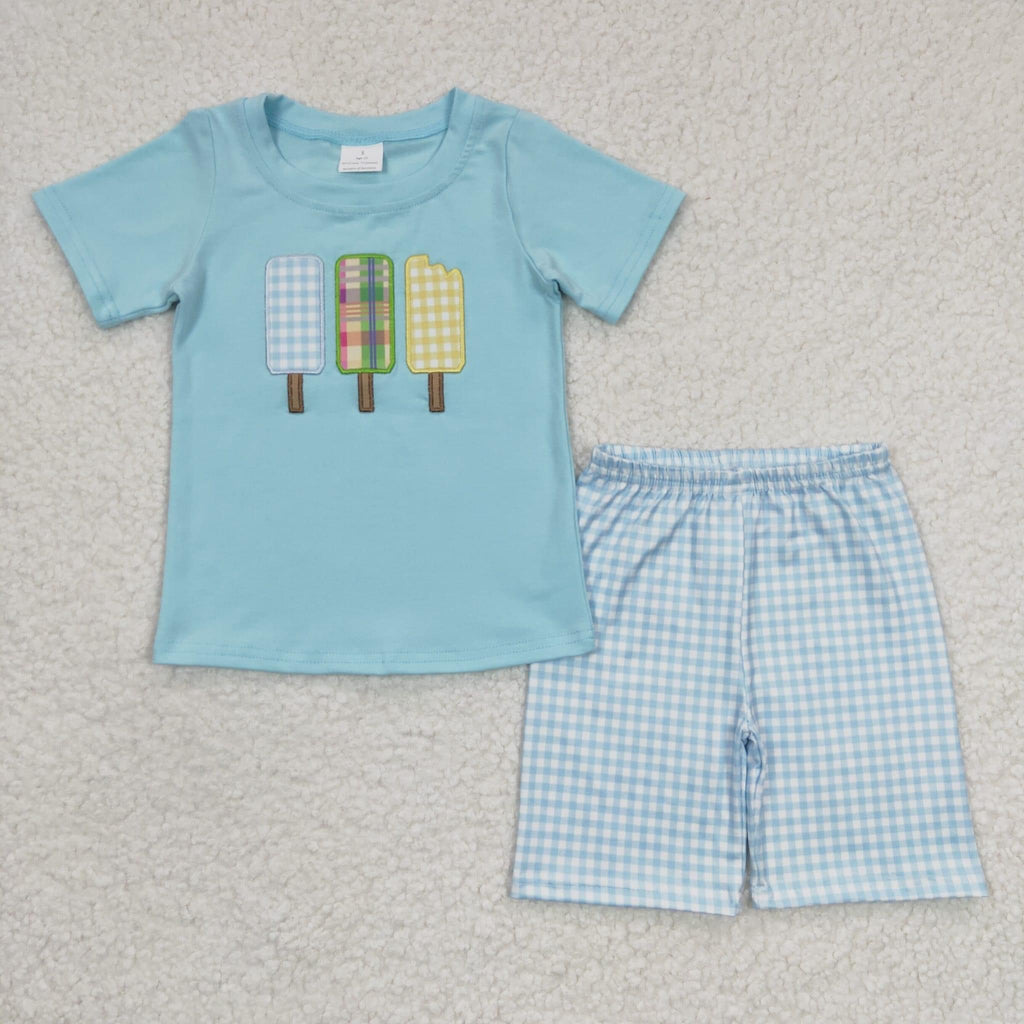 Gingham Popsicle Boy Short Set