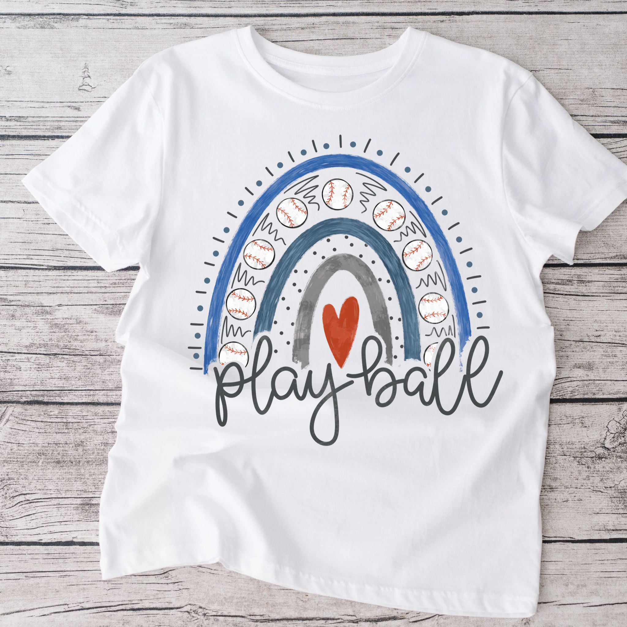 Playball rainbow Adult tshirt