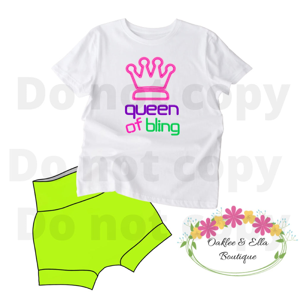 Queen of Bling NEON  tshirt