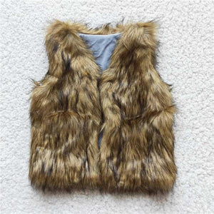 Brown Faux fur Vest