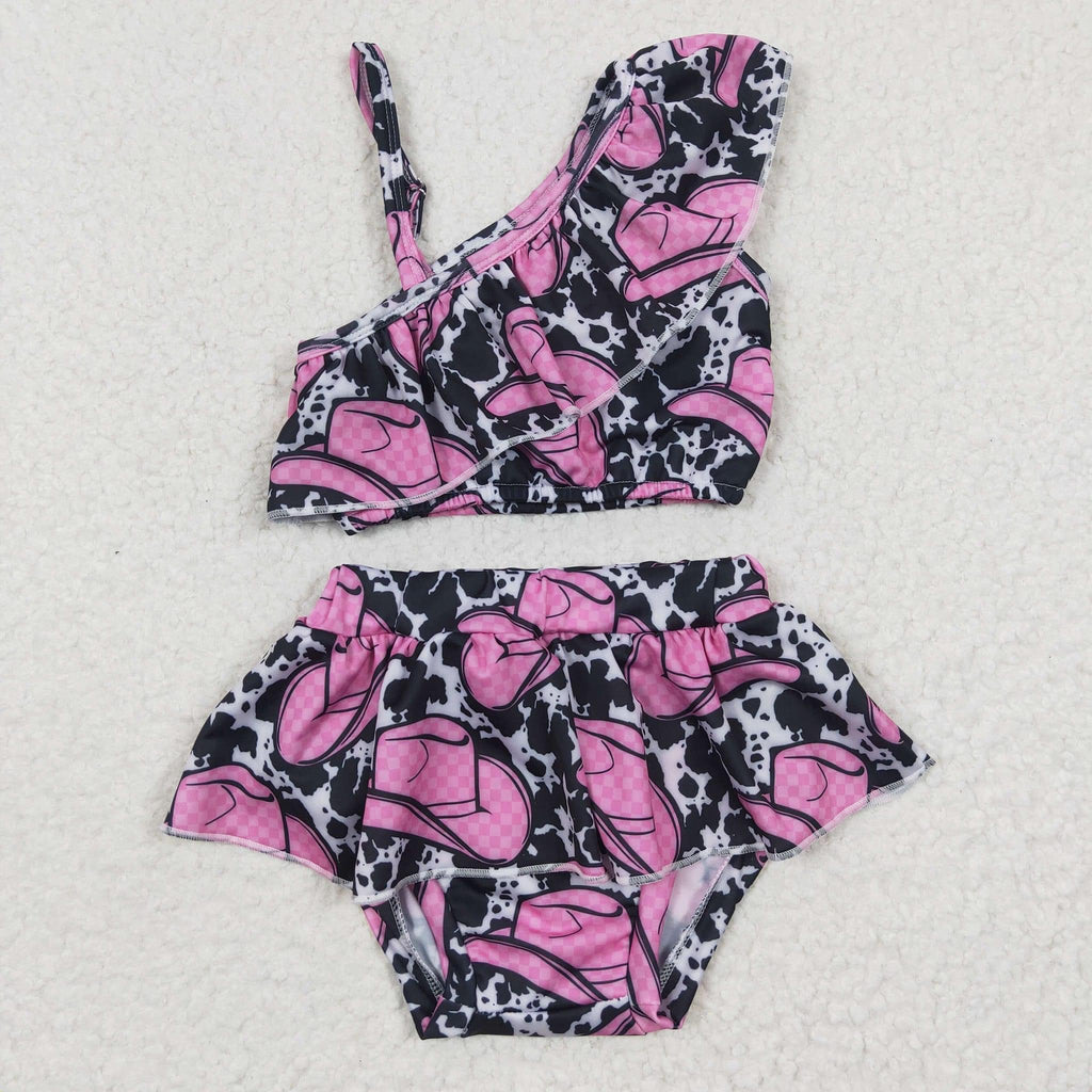 Pink Cowgirl Swim Suit - Girls