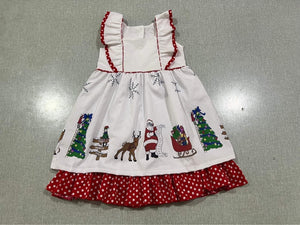 Christmas frilly dress- RTS  in stock ready to ship!