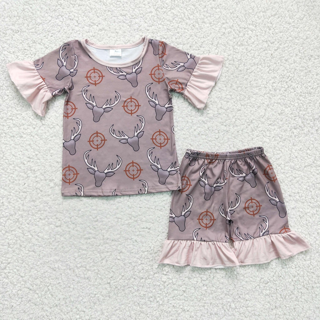 Hunting Ruffle pajama Short Set