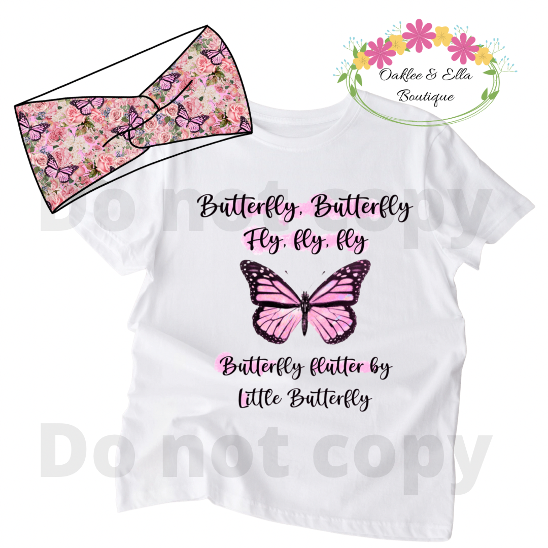 ButterFly Butterfly white  tshirt