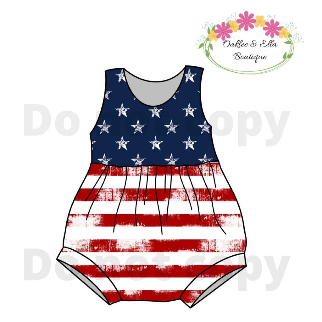 Distress flag tank Magnolia romper